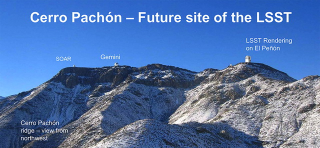 Рис. 11. Будущее расположение обзора LSST на горе Сьерро Пачон, Чили.